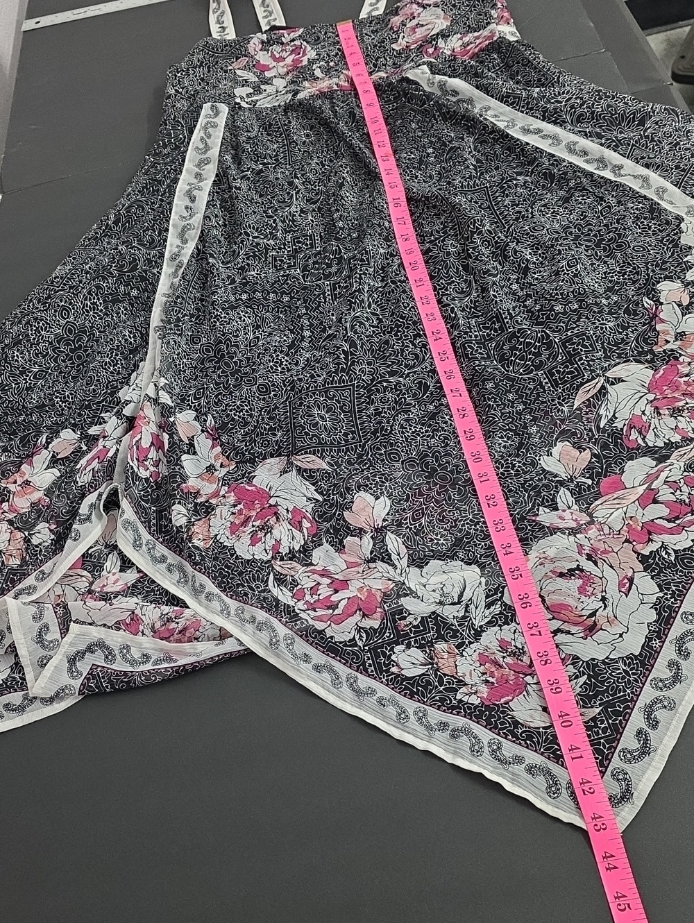 Roaman's Handkerchief Hem Paisley Floral Midi Dress Size 14/16 - Picture 9 of 9